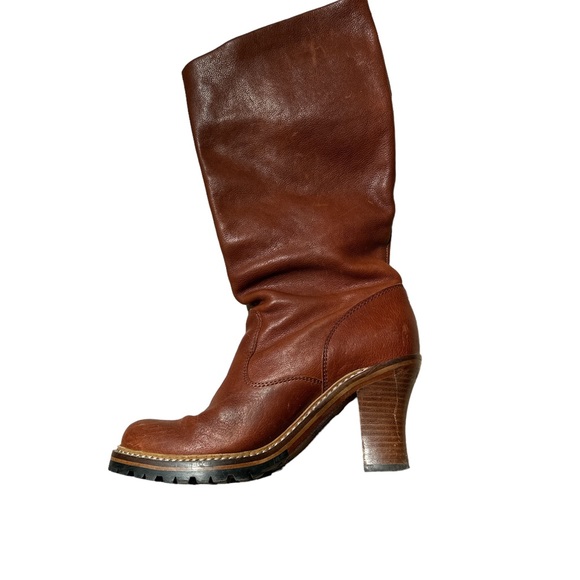 Frye Mildred Engineer Leather Boots Size 8 - Picture 3 of 9